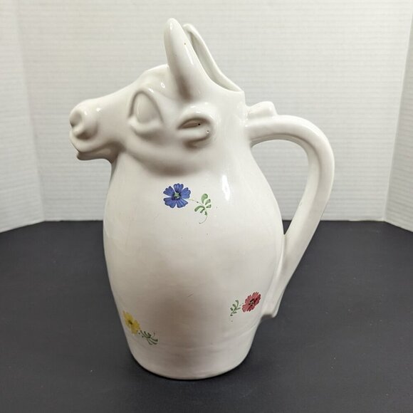 vintage Hand painted Cow Pitcher Made in Italy - Picture 1 of 8